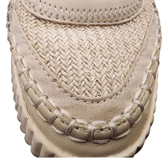 DOLCE VITA Dannis Cream Sneakers Shoes Woven Stitching 8M Casual Modern Platform - Picture 8 of 16
